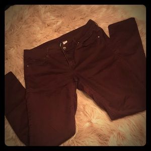 H&M maroon denim pants